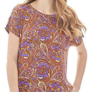 🆕️ Jones New York Lace Up Printed Tee